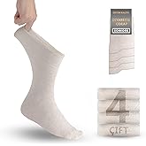 SONNORS 4 Pairs Diabetic Socks - Organic Cotton Socks Men's Women's Socks - Seamless Breathable Comfortable Rubber & Blood Circulation