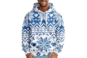 FEIBEAUTY Weihnachtspullover Herren Weihnachten Druck Langarm Hoodies Mit Tasche Lustige Xmas Hoody Sweatshirt Weihnachtspulli Männer Christmas Oversize Pullover Mit Kapuze Herbst Winter Warm Kapuzenpullover