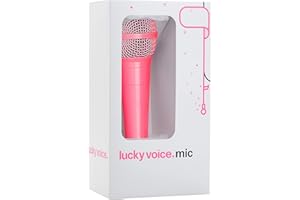 Lucky Voice Karaoke Microphone for Adults & Kids - Pink - Portable Handheld Mic for Karaoke Machines, PA Systems, Speaker Amps - 5m Long Cable