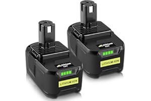 Ibanti 2 Piezas RB18L50 18V 5,5Ah Recambio para Ryobi Batería P108 RB18L40 RB18L25 RB18L15 RB18L13 P108 P107 P122 P104 P105 P102 P103 con Indicador LED