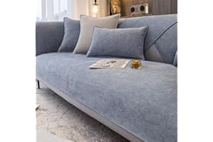 Tielag Sofa Cover Non-Slip Sofa Protection L Shape Sofa Protector Sofa Protection Dog Scratch Protection Cat Couch Cover Corner Sofa Dirt-Repellent Sofa Cover 1 2 3 4 Seater Blue Grey 45 x 45 cm