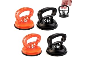 S.F.PACHIRA 4 Stück Beulenzieher Auto, Klein & Leistungsstarkes Beulen Reparaturset, Saugnapf Beulenentferner für Autokarosserie Reparatur, Glasscheiben, Fliesenheben und Objektbewegung (Schwarz & Orange)