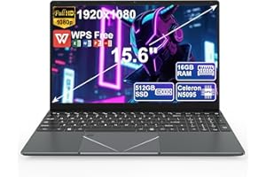 LEEDOW Laptop PC 15.6-inch Celeron N5095 Processor 16GB LPDDR4 RAM 512GB SSD Support Touch ID, WiFi, BT for Work,Student,Movies