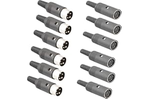 RUNCCI-YUN 12pcs 4 Pines Conector DIN, soldar Conector DIN, para Interfaz midi,Clavija Teclado Piano, Controlador, Caja de ritmos, Máquina de tambores, Secuenciador, Sampler, Procesador de efectos