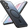 Magnetisch Für Samsung Galaxy S24 FE Hülle mit Panzerglas Glas,Militärschutz Handyhülle für S24 FE mit MagSafe Matt Transluze