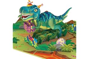 papercrush Carte pop-up dinosaure [NOUVEAU!] – Carte d'anniversaire 3D amusante enfants, carte de félicitations anniversaire d'enfant garçons et filles, petit cadeau fête à thème PC08153 vert