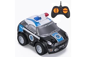 Thedttoy Macchina Telecomandata Bambino 2 3 4 Anni, Macchinine Giocattolo Bambino 2 3 4 5+ Anni, Macchina Polizia Giocattolo Auto Radiocomandata Piccola Compleanno Natale Regalo (Nera Polizia Auto)