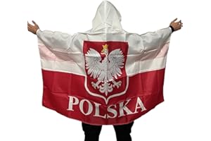 PLMVI Polen Bodyflagge Premium Qualität aus fein Polyester - Poland Bodyflag - Polen Umhängeflagge - Polnische Flagge - Polen Flagge - Poland Flag - Flaga Polski