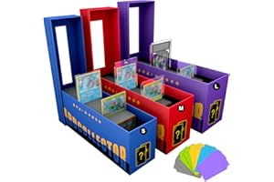 MIDUKIT Caja de almacenamiento de tarjetas coleccionables para tarjetas estándar, fundas de centavo, soporte magnético para tarjetas graduadas, soporte para tarjetas semirrígidas, con divisores