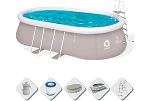 Avenli Piscine autoportante Ovale avec Structure, Gris 540x304x106 cm Gris