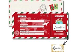 hOmty Biglietto Viaggio Sorpresa Gratta e Vinci Natale | Biglietto Aereo Finto Regalo | Biglietto Regalo Viaggio Sorpresa