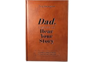 DXZZM Dad, I Want to Hear Your Story: Dad Journal Book,A Father’s Guided Journal To Share His Life & His Love, Black Gold Foil Lettering, Leather Wrapped Hardback, Portable Journal For Dad Birthday