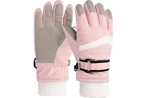 Risipu Kids Ski Gloves Winter Waterproof Gloves Warm Fleece Gloves Snowproof Snowboard Gloves Cold Weather Gloves for 4-12 Boys Girls