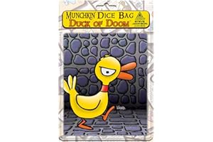 Steve Jackson Games | Munchkin Dice Bag: Duck of Doom | Large Drawstring Bag 7” x 7” | Printed Fabric | Holds Over 100 Dice | Includes Two Munchkin Cards | Roleplaying Game Dice Bag