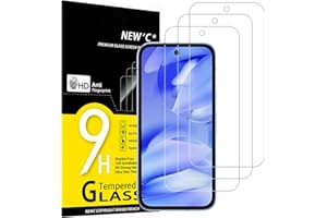 NEW'C 3 Piezas, Protector Pantalla para Google Pixel 9a, Cristal templado Antiarañazos, Antihuellas,Sin Burbujas, Dureza 9H,0.33 mm Ultra Transparente, Ultra Resistente