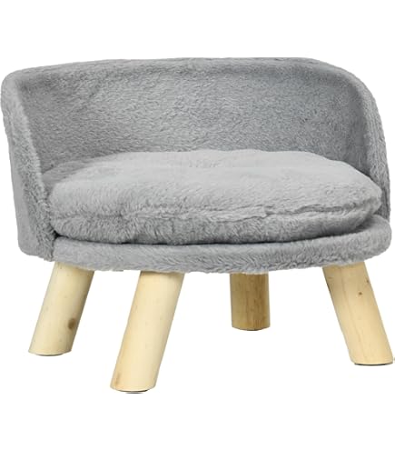 PawHut rond hondenbed, wasbaar katten- en hondenkussen, 55 x 14 cm, grijs