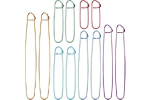 Piriuuo 12 Stück Stricken Maschenhalter Set, 6 Größen Zinklegierung Häkelnadeln Stricknadel Nadelhaken Häkelnadeln Maschenmarkierer Stricken Strick Zubehör für Decken Schals DIY Handwerk Nähwerkzeug