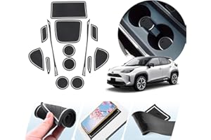 ZCLINKO Compatible avec Toyota Yaris Cross Hydirde 2021 2022 Voiture Tapis Antidérapant,Tapis en Caoutchouc pour Console Centrale, Accoudoir,Porte-Gobelet,Accessoires Voiture 14 pièces (Blanche)