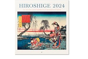 Grupo Erik - Calendrier Mural 2024 Japanese Art, Hiroshige | Calendrier Mensuel 30 x 60 cm, Certifié FSC, en Français