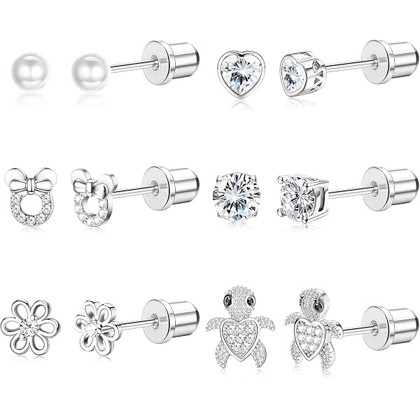 Kaguyo Orecchini A Tartaruga In Argento Sterling 925 Con Zirconia Cubica - Gioielli Donna E Ragazza, Ipoallergenici, Idea Regalo - 2