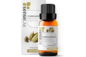 SenseLAB Aceite Esencial de Cardamomo - Aceite de Cardamomo Natural 100% Puro de Grado Terapéutico para Difusor de Aromaterapia y Humidificador - Aceite para Relajarse y Aliviar la Tensión (10 ml)