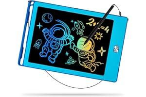 Kinayue Tableta Escritura Niños LCD 8,5 Pulgadas, Tablet Dibujo Niños Reutilizable, Juguete de Viaje de Aprendizaje Educativo, Regalo de Cumpleaños de Navidad de 3 a 10 años Azul