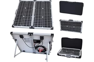 60W 12V Photonic Universe Portable Folding Solar Charging kit with Protective case and 5m Cable for a Motorhome, Caravan, Campervan, Camping, car, Van, Boat, Yacht or Any Other 12V System