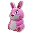 Neokiddo Toys Plastic Bunny or Rabbit-Shaped Piggy Bank Toy for Kids & Toddlers (Boys & Girls) Secure Lock & 2 Keys | Realistic Cute Money Bank | Fun Money Saver & Decor (Pink)