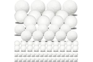 pangutheos 72 Pieces Polystyrene Balls 5 Sizes Styrofoam Balls White Foam Balls for Diy Crafts for Handmade Home Parties and Christmas Festive Decorations