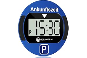 TEOV Electronic Parking Disc with KBA Approval for Car, Digital Parking Meter with Night Mode and Clock Setting, Large Screen, Precise Timing, Round, Blue