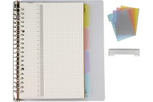 ‎AMO HERMOSO AMO HERMOSO Notizbuch A5 Kariert Spiralblock mit 4 Farbige Trennblätter, Notizblöcke mit Register, Spiral Squared Notebook, 80gsm, 60 Blatt, 120 Seiten Spiral-Notizblock