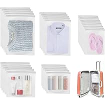 35 Bolsas De Almacenaje De Viaje Reutilizables – Organizadores Transparentes Esmerilados Para Ropa, Zapatos Y Cosméticos