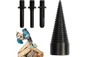 FANGCCC Bohrkegel Holzspalter 32mm,Holzspalter Schraube Kegel,Holzspalter Bohrer,Holzspalter für Bohrmaschine,Brennholzspalter Bohrer mit 3 Bohrgriffe,Spiralbohrer Kegelspalter für den Haushalt