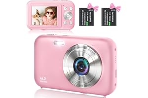 YLSHGXFC Digital Camera, FHD 1080P 44MP Digital Cameras Compact, 2.5" LCD Rechargeable Mini Cameras Vlogging Camera with 16X Digital Zoom for Kids, Adult, Teenagers, Girls, Boys（Pink）