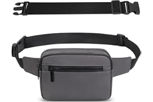 AIRCBC Sac Banana Femme Homme Sacoche Ville avec Ceinture Réglable Imperméable Sac à Taille avec 4 Poches pour Randonnée Cyclisme Balade Ville Festival Vacances Voyage Camping Outdoor Sport (Gris foncé)