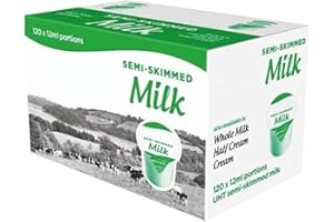 GENERIC Lakeland Semi-Skimmed Milk Pods 12ml (Pack of 120) | Convenient Long-Life Milk Portions for Hot Beverages | Long Shelf Life | Suitable for Various Settings