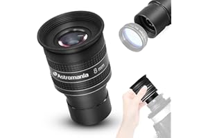 Astromania Teleskopokular 8 mm, Weitwinkel, 58 Grad Scheinfeld-Planetenokular für 3,2 cm Astronomie-Teleskop & Filter, vollständig mehrfach beschichtetes Teleskopzubehör für Planetenbeobachtung