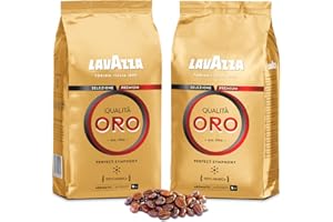 LAVAZZA - Café Espresso Qualità Oro - Café Grain - Sélection Premium - 100 % Arabica - Italien - Intensité 5 - 2 Paquets de 1 kg