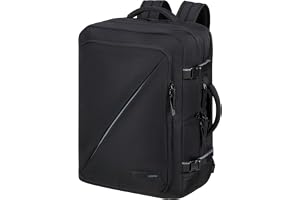 American Tourister Take2Cabin - utbyggbar reseryggsäck 17,3 tum, 55 cm, 42,5/48,5 L, svart