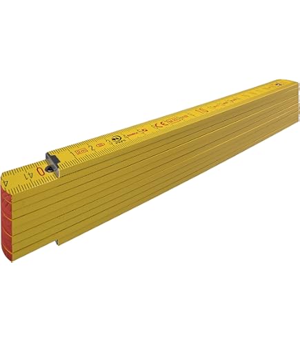 Nedo Geometer-Maßstab 3 Meter - Praktischer Holzmaßstab Mit Messingscharnieren