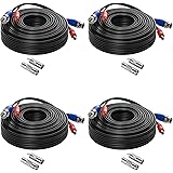Anlapus PACK de 4PCS 60FT 18M HD/AHD/TVI Tout-En-Un Câble BNC Vidéo pour Caméra de Surveillance Vidéos de 960H à 4K Résolutio