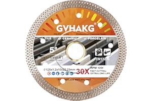 GVHAKG Cienka tarcza diamentowa 125 mm do cięcia płytek, gresu, granitu, marmuru (125 x 22,23 mm)