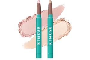 KIMUSE 2 Pcs Sombra de Ojos Stick Sets, Sombra De Ojos En Barra, impermeabilización Lápiz de Sombra de Ojos, Textura Suave de Larga Duración (Frost Peach)