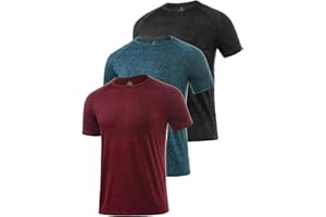Star Vibe 3 Stücke Trockene T-Shirts für Herren - Schwitzen Sport-Shirts Fitness-Sportkleidung Kurze Ärmel Fitness-Studio