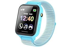 Kinder Smartwatch, Telefon Uhr für Kinder 10 Spiele MP3 Musik Anruf Taschenlampe Kamera SOS Touchscreen, Kids Smart Watch mit Schrittzähler Wecker Recorder Geschenk für Junge Mädchen (Blau)