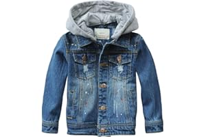 LAUSONS Chaqueta Vaquera con Capucha de Quita, Cazadora Denim Niña Niño