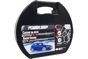 POWER GRIP - Catene da Neve 9mm | Montaggio Facile con Tensore Auto-bloccante | Omologate TÜV e GS | Compatibile con Varie Misure di Pneumatici, 9 MM Gruppo 65, Lega di Acciaio