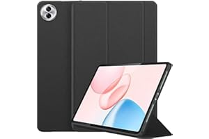 zZjoOoj Coque pour Tablette Honor Pad 10 (12.1 Pouces Modèle 2025),avec Fonction Support et Housse légère avec réveil/Sommeil Automatique en Silicone TPU Souple,Noir