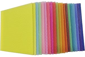 Atozbit DIY Beeswax Candle Making Kit - 20 Colorful Sheets (8x8 inches) with 20 Cotton Wicks, Non-Toxic, Foldable, Suitable for Kids & Adults