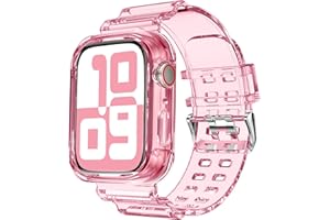 DABAOZA Kompatibel mit Apple Watch Band 38 mm 40 mm 42 mm 44 mm mit Glitzer Bumper Case, Frauen Silikon weich bequem verstellbar Armband für iWatch SE Serie 6/5/4/3/2/1